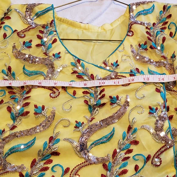 Beautiful net and silk 3 piece dress - Picture 2 of 4